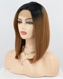 Ombre Brown Short Synthetic lace Front Wig WT078