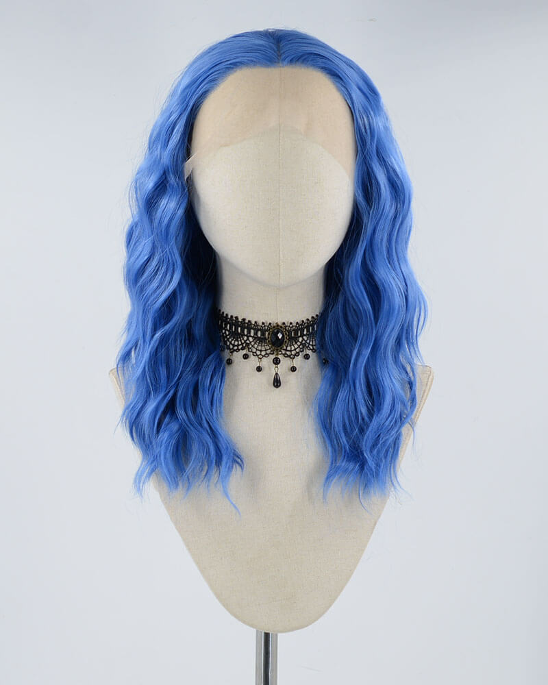 Blue Short Synthetic Lace Front Wig WW064