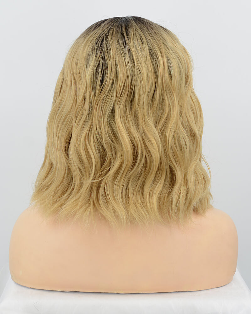 Wavy Short Blonde Synthetic Lace Front Wig WT052