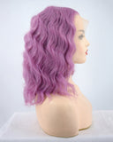 Purple Short Curly Synthetic Lace Front Wig WW184