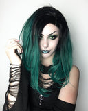 Dark Green Short Synthetic Lace Front Wig Bob Hairstyle WT008