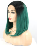 Green Short Synthetic Lace Front Wig WT008