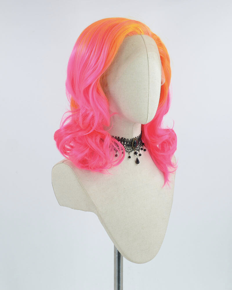 Ombre Hot Pink Synthetic Lace Front Wig WW344
