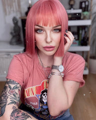 Pink Hard Front Wig HW016