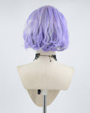 Short Mixed Purple Synthetic Lace Front Wig WW498