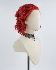 Red Short Curly Synthetic Lace Front Wig WW424