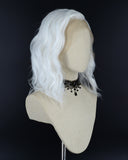 White Short Curly Synthetic Lace Front Wig WW301