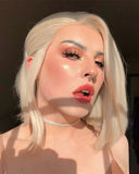 Short Blonde Synthetic Lace Front Wig WW015