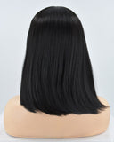 Short Black Synthetic Lace Front Wig With Bangs WT067