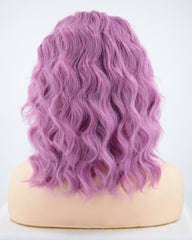 Purple Short Curly Synthetic Lace Front Wig WW184