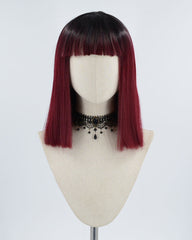 Wine Red Straight Synthetic Lace Front Wig WT167