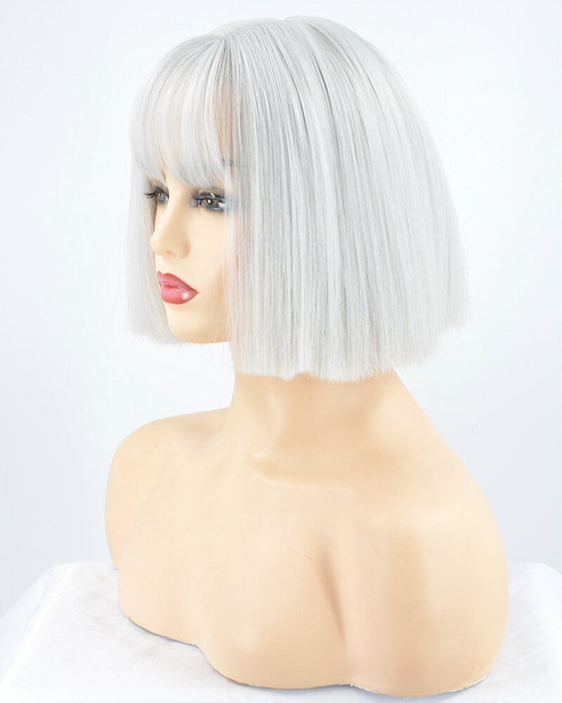 Silver Hard front Wig HW017