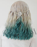 Grey Ombre Green Synthetic Lace Front Wig WW191