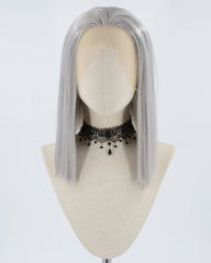 Straight Silver Grey Synthetic Lace Front Wig WT203