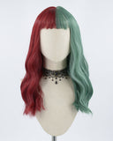 Half Red Half Green Synthetic Wig HW169