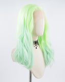 Glow in the Dark Tinsel Ombre Green Synthetic Lace Front Wig WW483