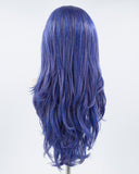 Dark Blue Mixed Purple Tinsel Synthetic Lace Front Wig WW294