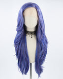 Dark Blue Mixed Purple Tinsel Synthetic Lace Front Wig WW294