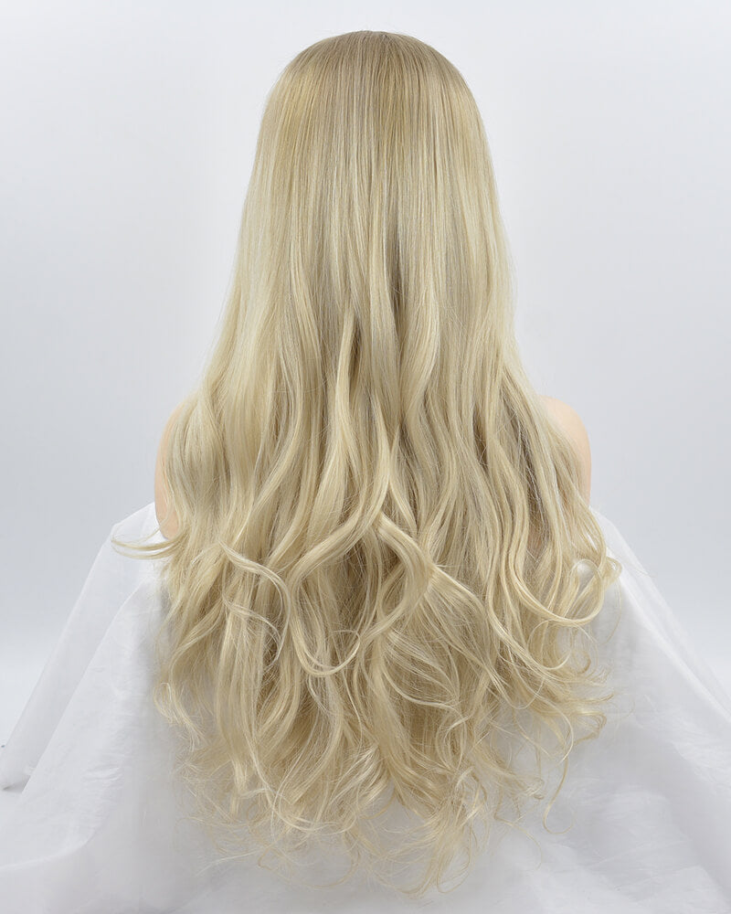 Ombre Blonde Wavy Synthetic Lace Front Wig WT177