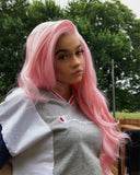 Pink Wavy Synthetic Lace Front Wig WT044