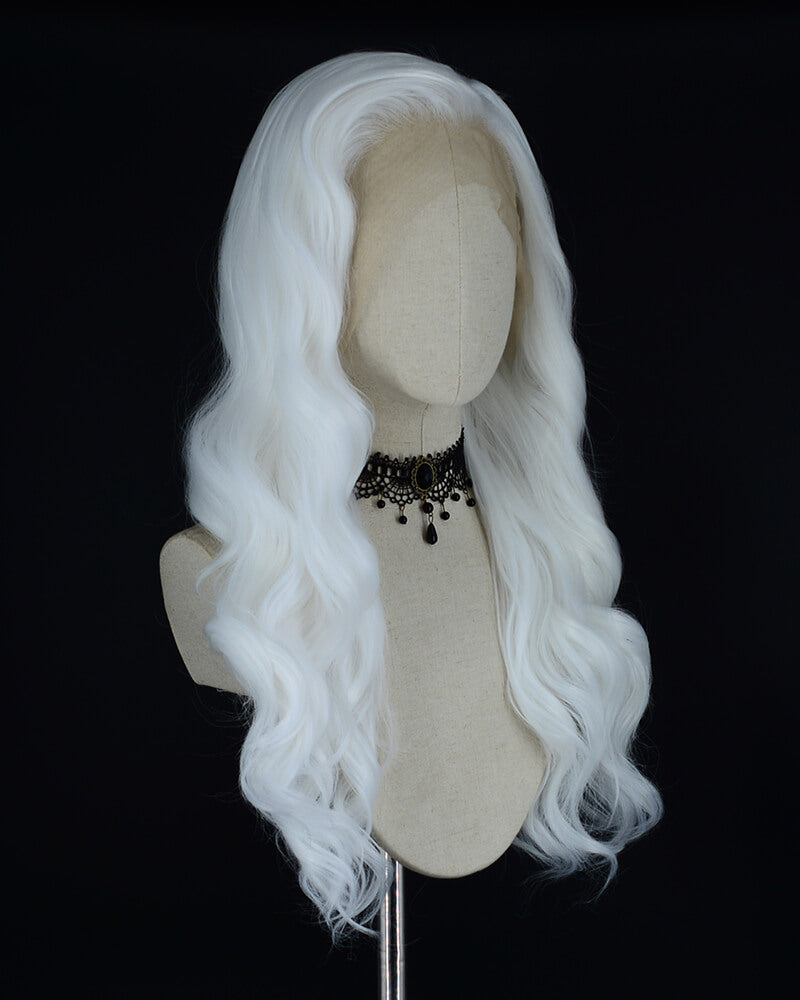 White Curly Synthetic Lace Front Wig WW321