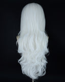 White Wavy Synthetic Lace Front Wig WW039