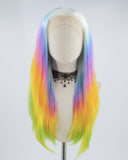 White Ombre Colorful Synthetic Lace Front Wig WW462