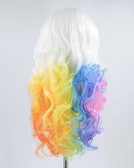 White Ombre Wavy Synthetic Lace Front Wig WW438