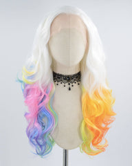 White Ombre Wavy Synthetic Lace Front Wig WW438