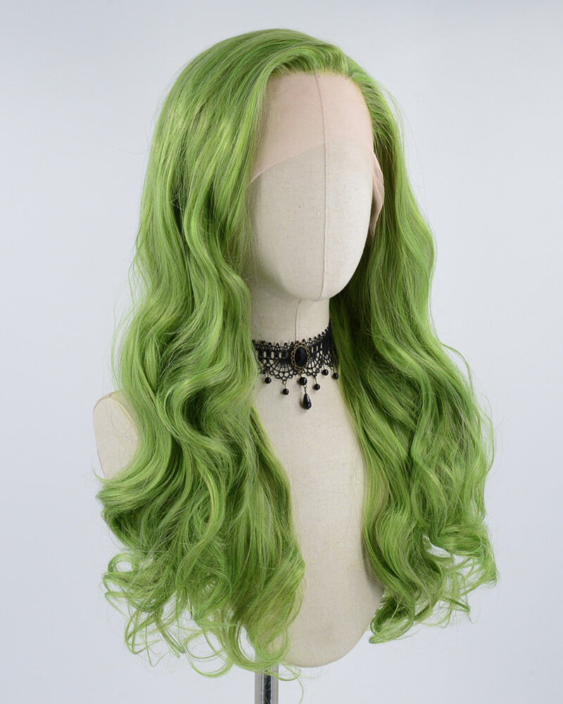 Green Synthetic Lace Front Wig WW453