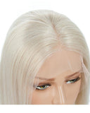 Platinum Blonde Virgin Human Hair Short Lace Front Wig HT002
