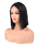13*6 Black Short Human Hair Wig HT004