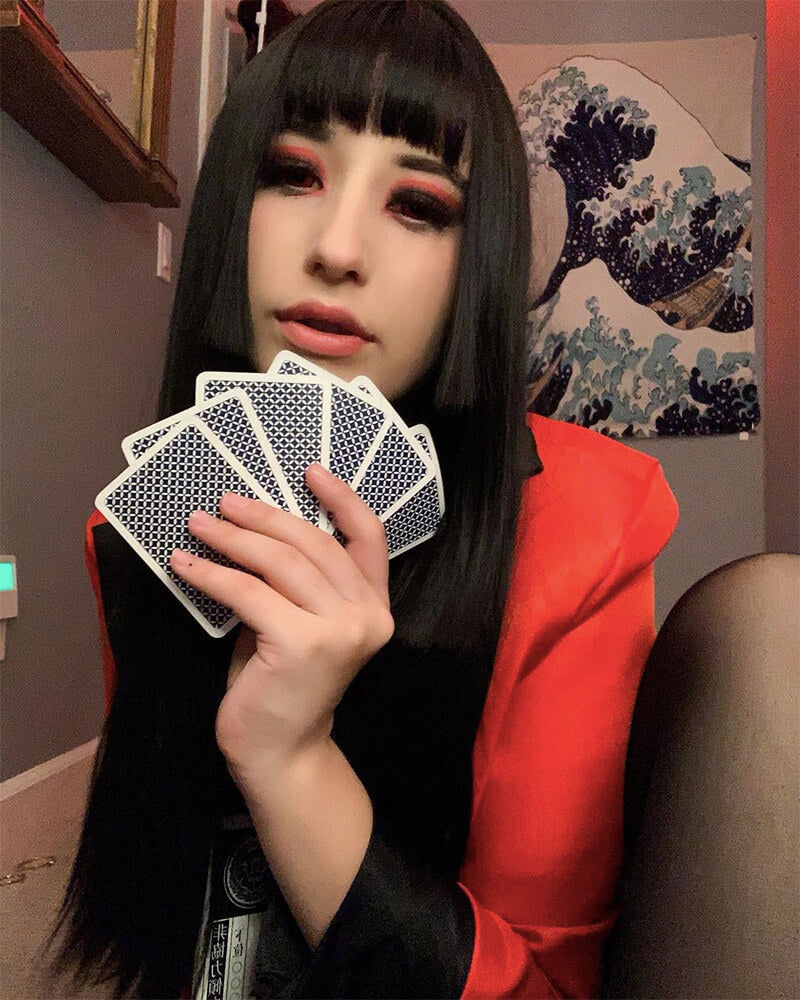 Long Black Hard Front Wig HW013