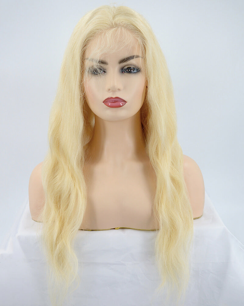 613 Blonde Wavy Human Hair Lace Wig HT026