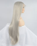 30 Inch Long Grey Synthetic Lace Front Wig WT150