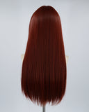 Long Wine Red Straight Synthetic Wig HW215