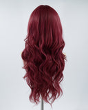 Wine Red Long Wavy Synthetic Wig HW223
