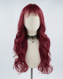 Wine Red Long Wavy Synthetic Wig HW223