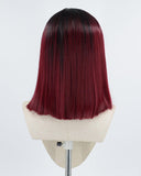 Wine Red Straight Synthetic Lace Front Wig WT167