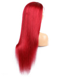 Red Straight Human Hair Wig HT018