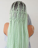 Ombre Green Synthetic Lace Front Wig WT036