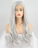 Silver Synthetic Lace Front Wigs WT076