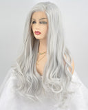 Silver Synthetic Lace Front Wigs WT076