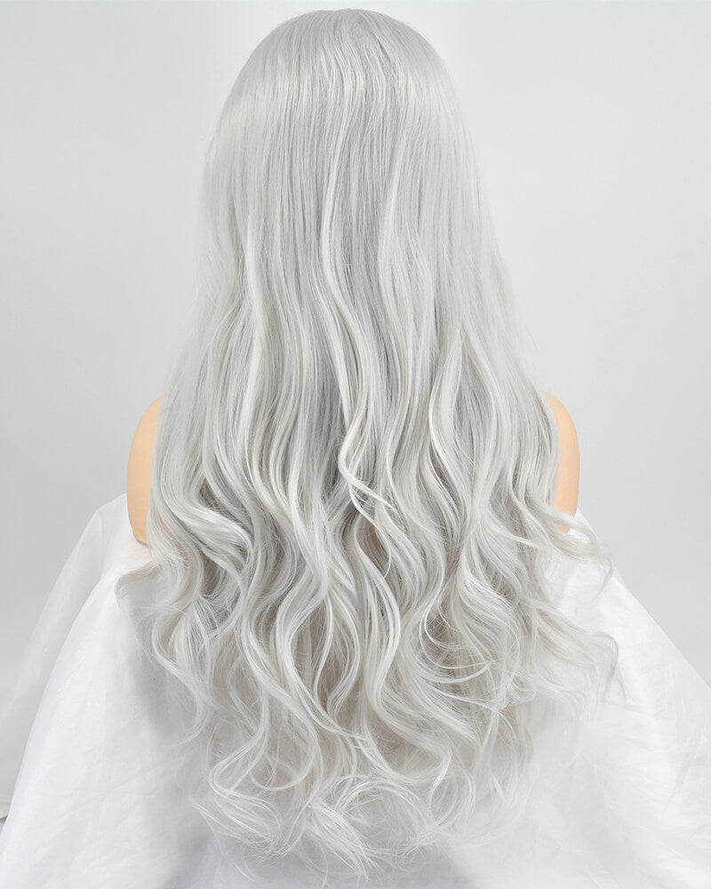 Silver Synthetic Lace Front Wigs WT076