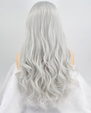 Silver Synthetic Lace Front Wigs WT076