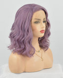 Purple Short Synthetic Lace Front Wig WT082