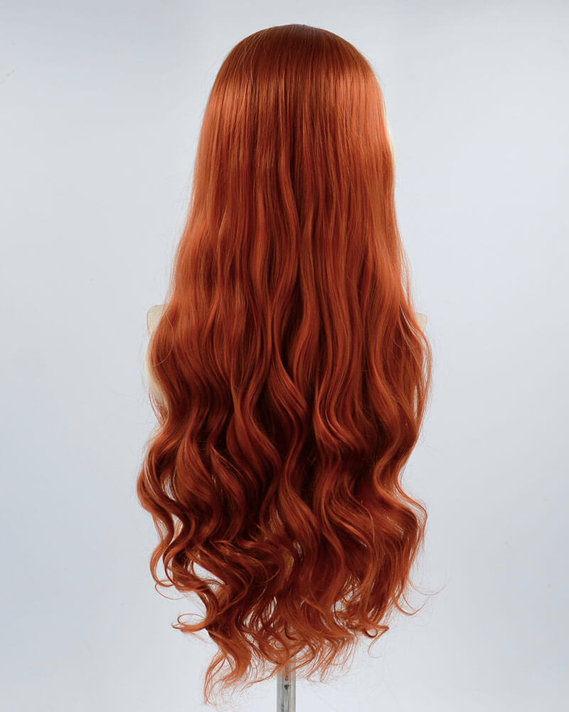 Blonde Streaked Copper Red Synthetic Lace Front Wig WW379