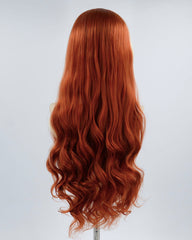 Blonde Streaked Copper Red Synthetic Lace Front Wig WW379