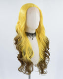 Ombre yellow Synthetic Lace Front Wig WW380