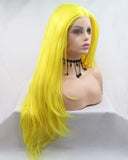 Yellow Straight Long Synthetic Lace Front Wig WW010